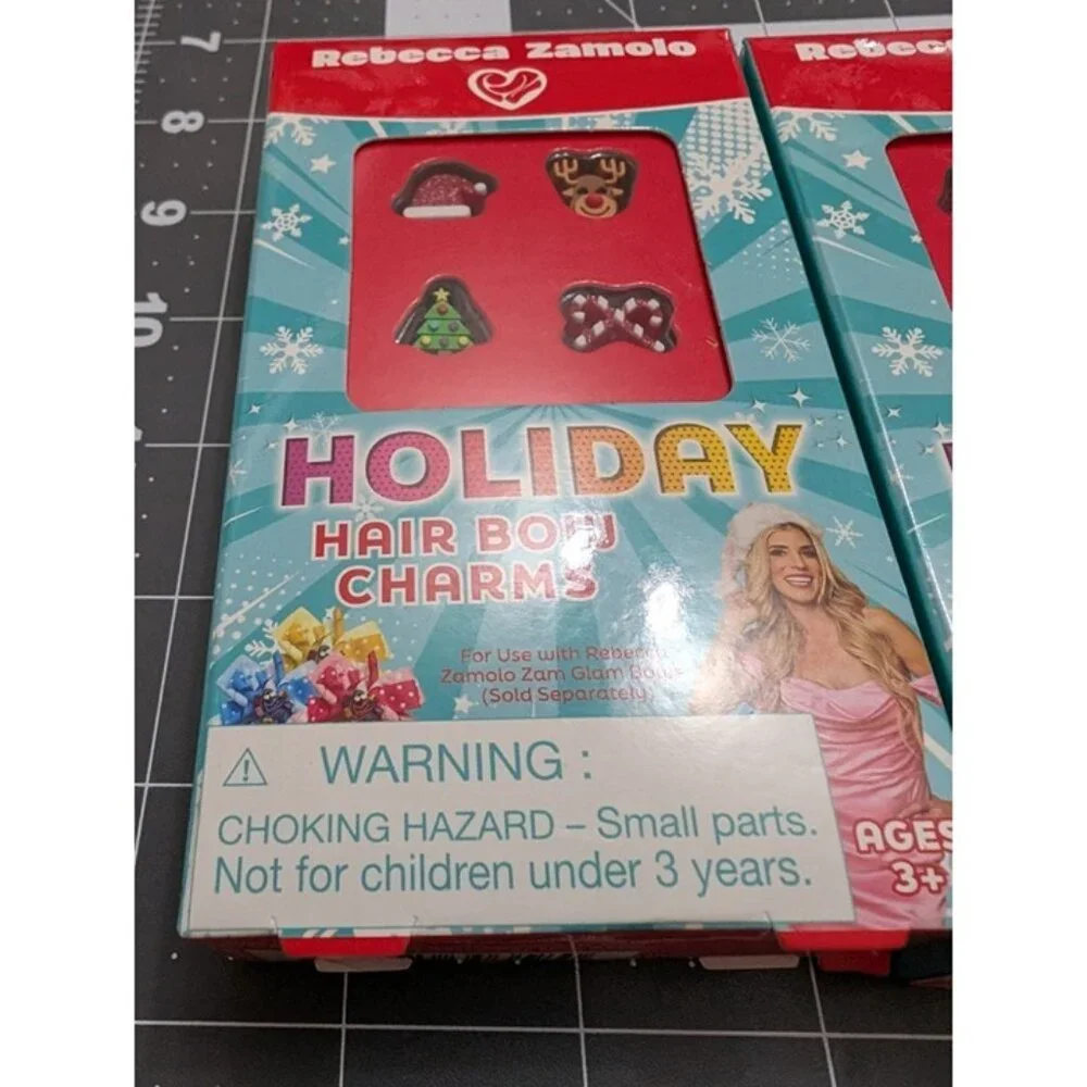 Rebecca Zamolo Christmas Holiday Hair Bow Charms Set 4 Bow Charms Lot 3 Sealed‎